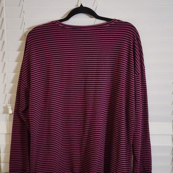 Chico’s Pink and black striped long sleeve shirt size 3 (16/18) - Picture 5 of 8